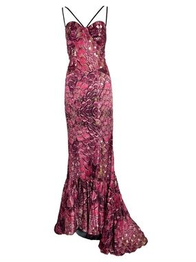 Just Cavalli silk fishtail gown